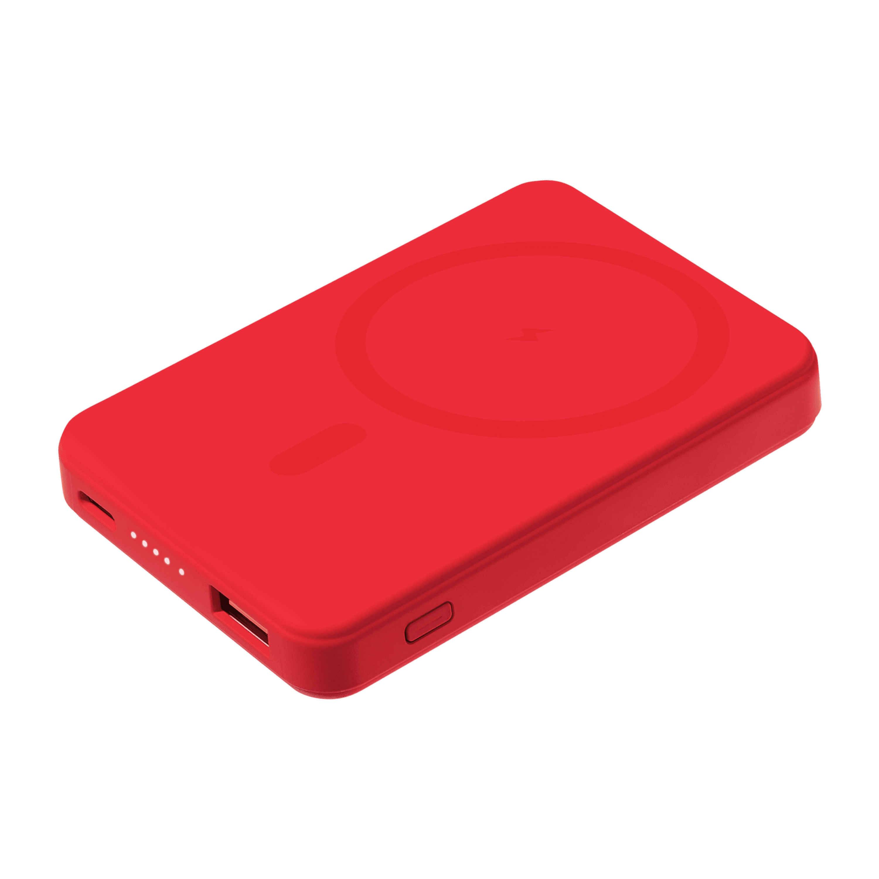 Внешний аккумулятор Ларго PD (Largo PD) 5000mAh с функцией беспроводной зарядки 15W, красный