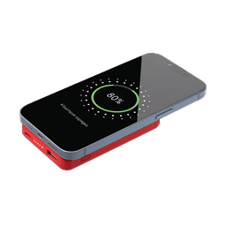 Внешний аккумулятор Ларго PD (Largo PD) 5000mAh с функцией беспроводной зарядки 15W, красный