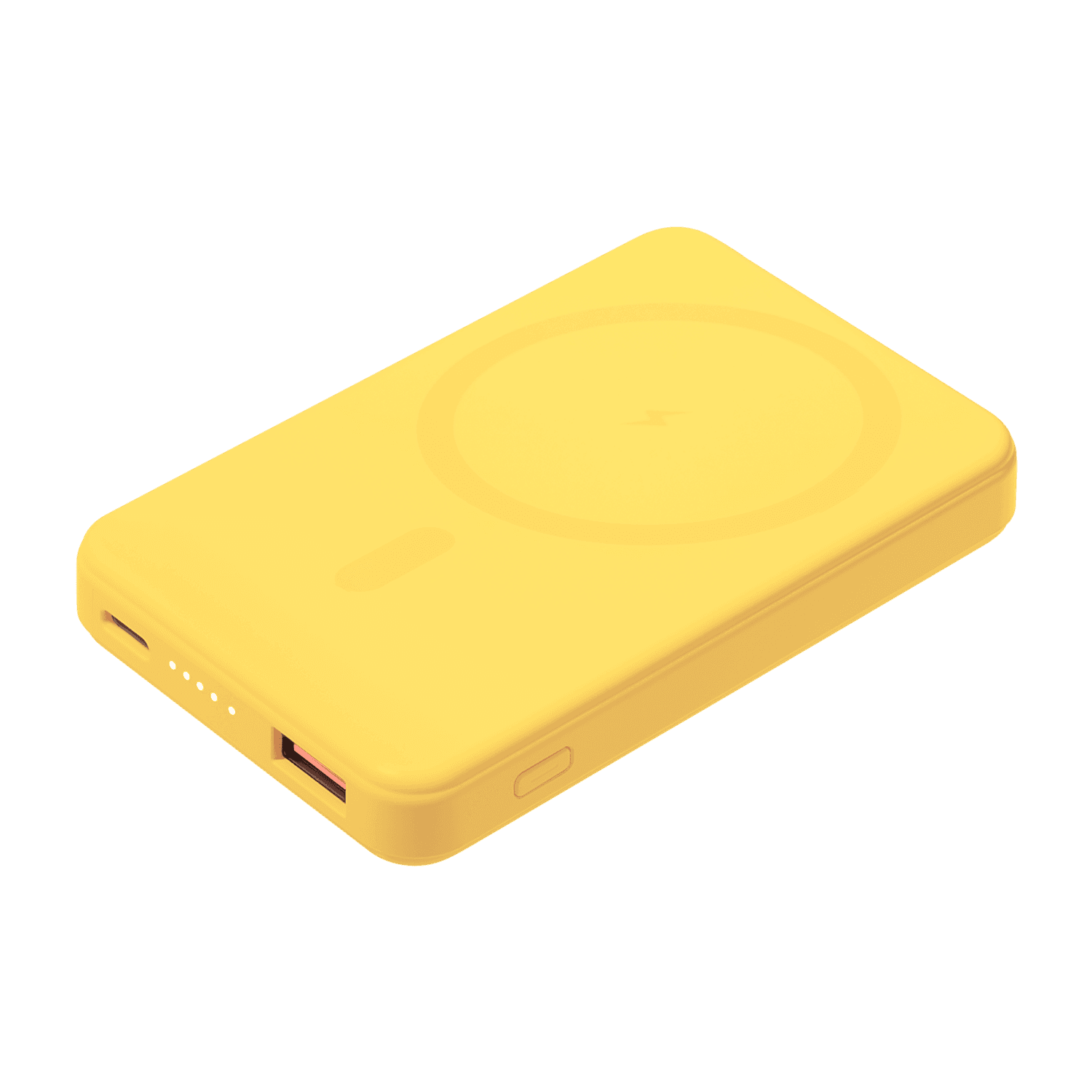 Внешний аккумулятор Ларго PD (Largo PD) 5000mAh с функцией беспроводной зарядки 15W, желтый
