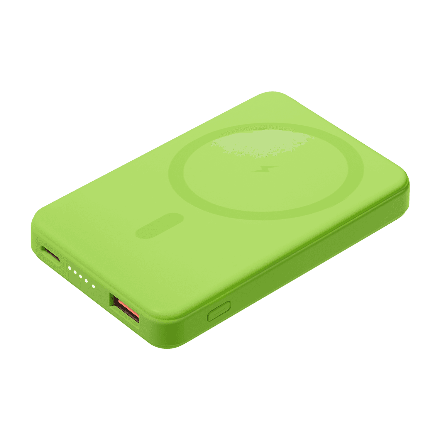 Внешний аккумулятор Ларго PD (Largo PD) 5000mAh с функцией беспроводной зарядки 15W, салатовый