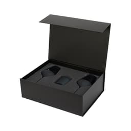 Подарочный набор свеча Энигма (Enigma) + 2 бокала для вина Сапфир (Sapphire) в черной коробке