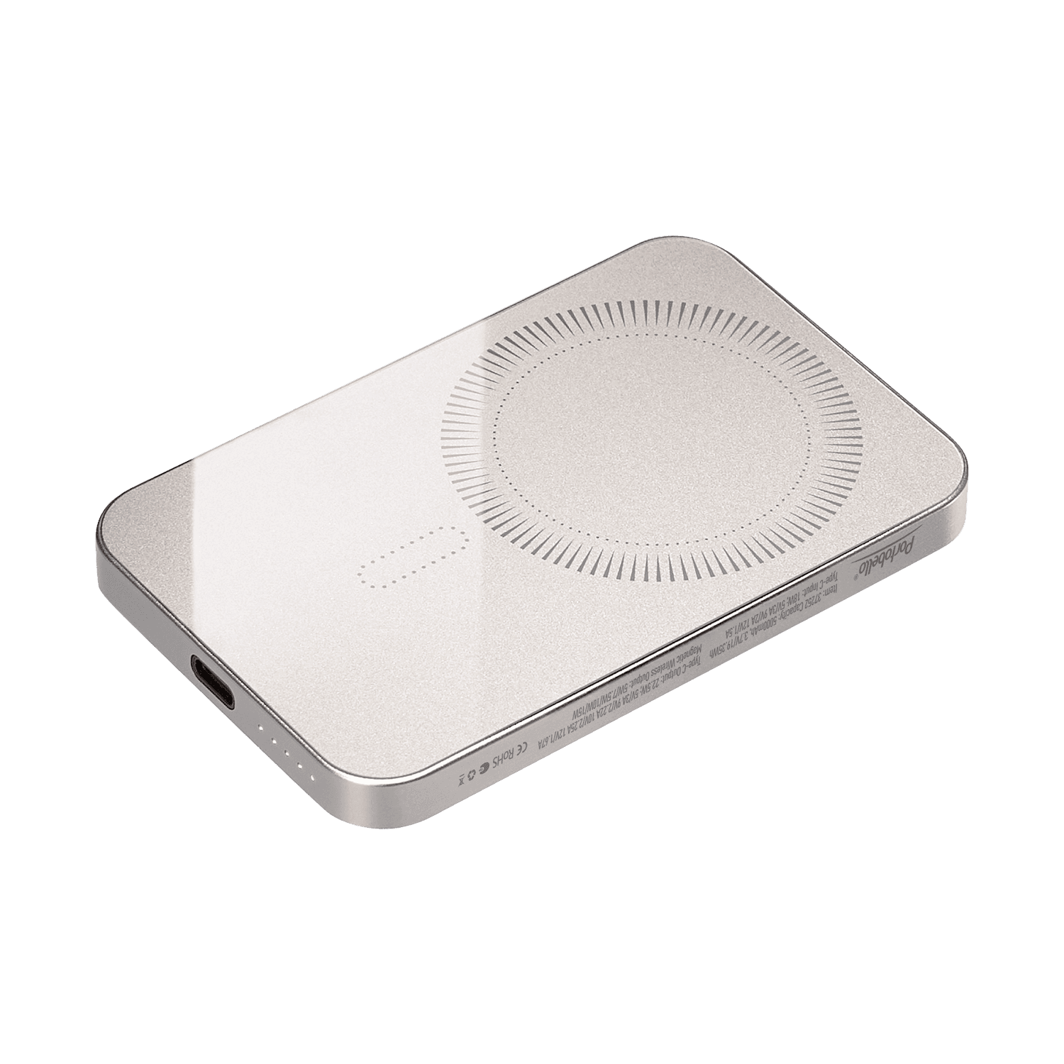 Внешний аккумулятор Артекс PD (Artex PD) 5000mAh с функцией беспроводной зарядки 15W, титановый