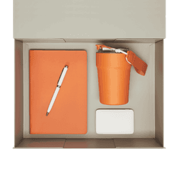 Подарочный набор Монако (Monaco), оранжевый (термокружка, аккумулятор, ежедневник, ручка)