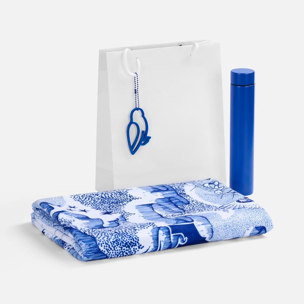 white, blue