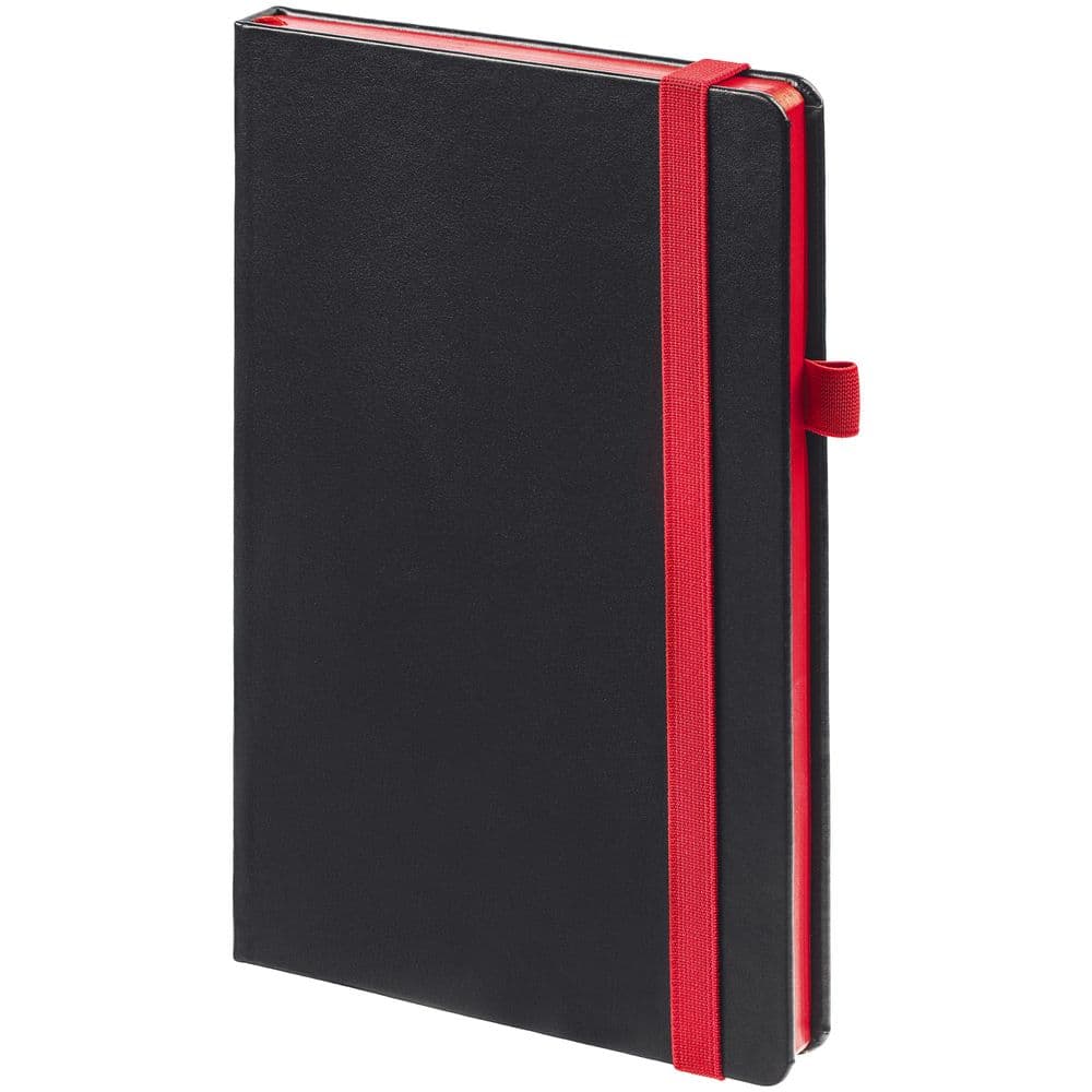 black, red