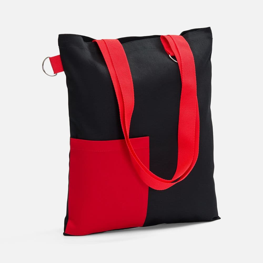 black, red