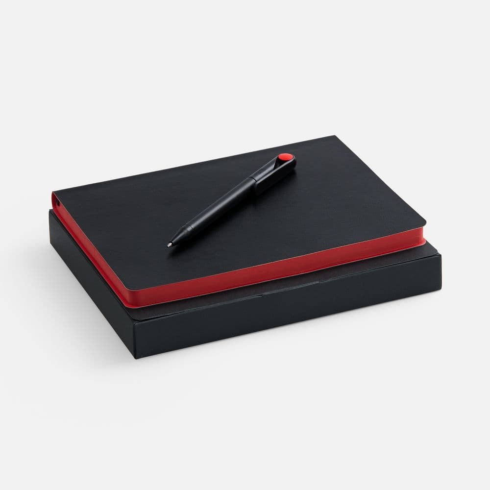 black, red