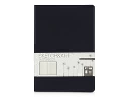 Скетчбук "Sketch & Art" в мягком переплете 147х210 мм, 32 л. бежевой бумаги 100 г/м2, черный