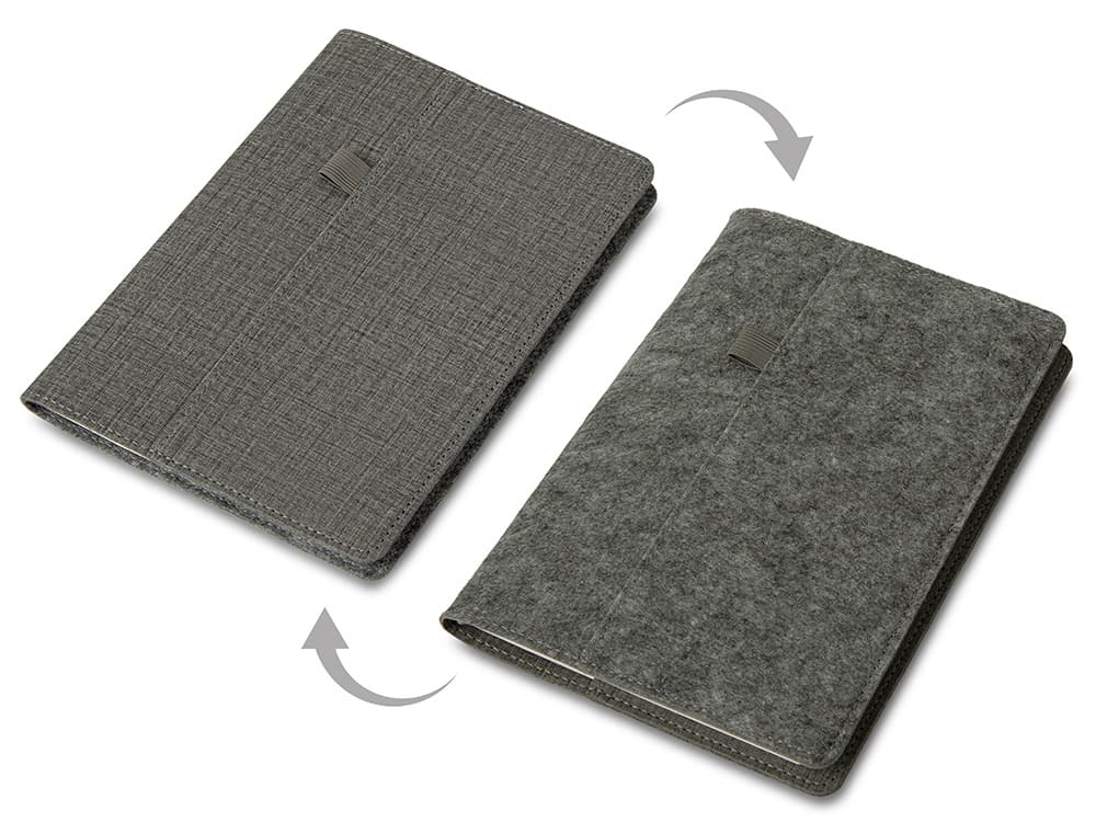 Двустороннее портфолио из рпет-фетра и искусственной кожи "Felt", серый