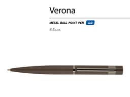 Ручка шариковая автоматическая BrunoVisconti "VERONA" цвет корпуса коричневый, soft-touch, 1 мм, синяя