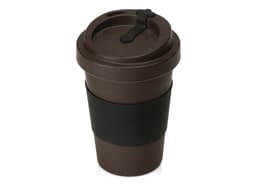 Стакан из кофе с силиконовой манжетой «Latte», коричневый (Р)