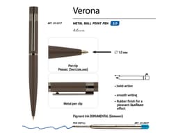 Ручка шариковая автоматическая BrunoVisconti "VERONA" цвет корпуса коричневый, soft-touch, 1 мм, синяя