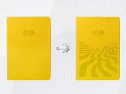 Бизнес-блокнот А5 «C2» soft-touch, желтый, с УФ печатью