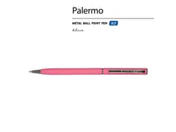 Ручка шариковая автоматическая BrunoVisconti® "PALERMO" цвет корпуса красный коралловый, soft-touch, 0.7 мм