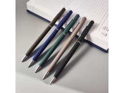 Ручка шариковая автоматическая BrunoVisconti® "PALERMO" цвет корпуса синий, soft-touch, 0.7 мм
