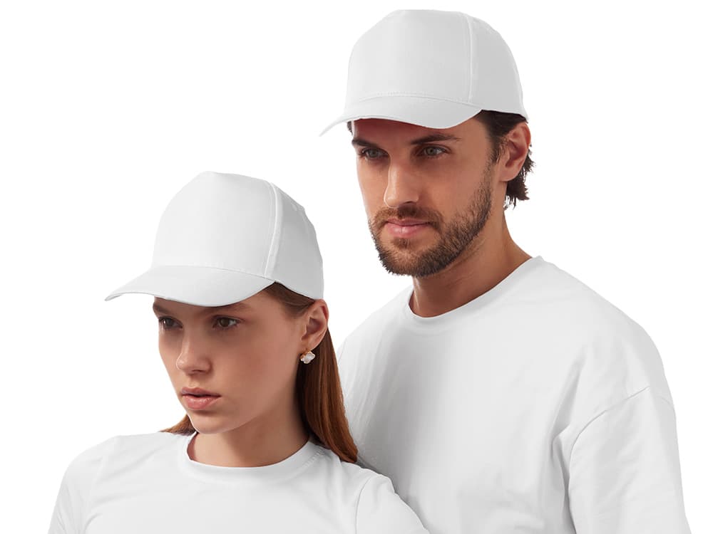 Бейсболка "Poly" 5-ти панельная 120 гр, белый (P)