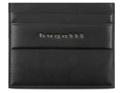 Портмоне для кредитных карт BUGATTI НОМ | NOME, с защитой данных RFID, черное, натуральная воловья кожа, 10,2х0,3х8,2 см