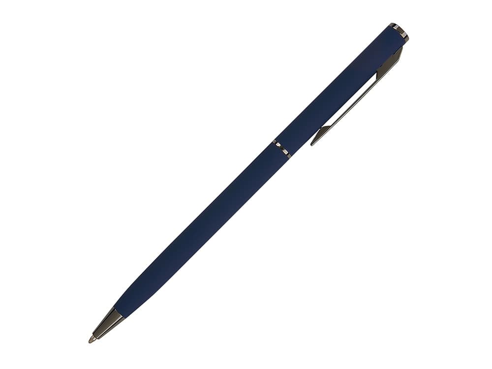 Ручка шариковая автоматическая BrunoVisconti® "PALERMO" цвет корпуса темно-синий, soft-touch, 0.7 мм
