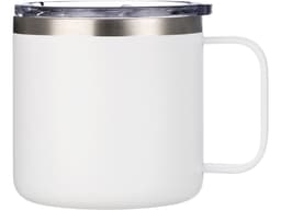 Кружка стальная Alaska с крышкой слайдером, powder coating, белый (Р)
