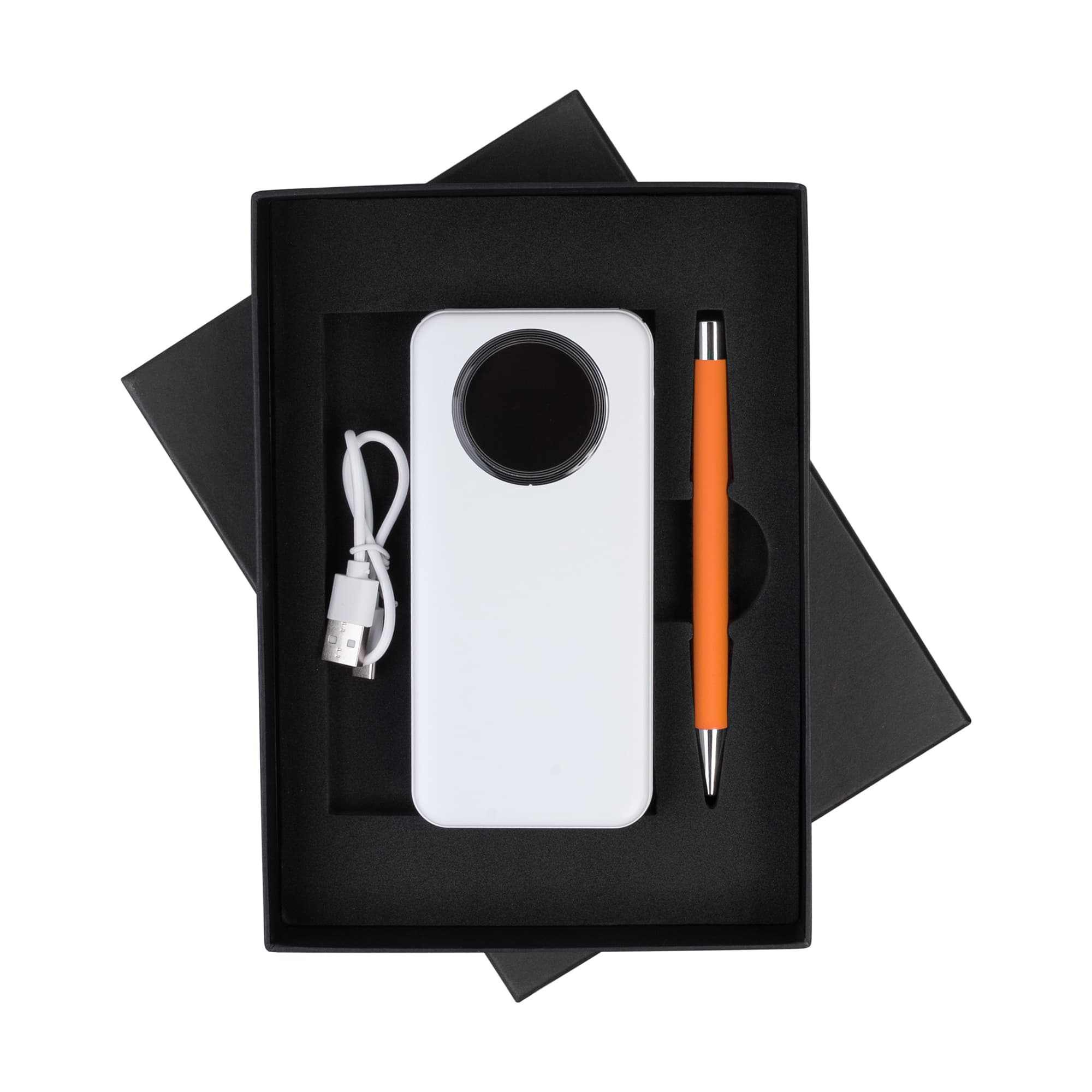 white, orange