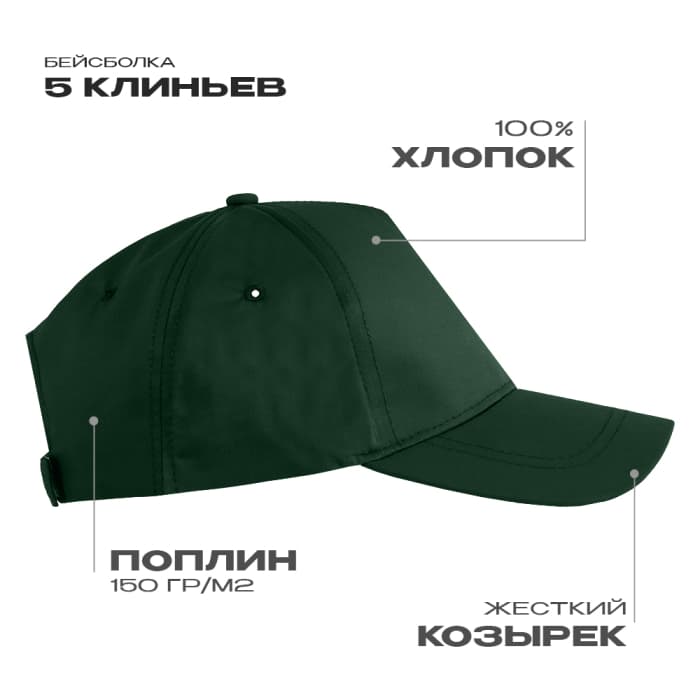 Бейсболка STAN 5 клиньев хлопок, 150