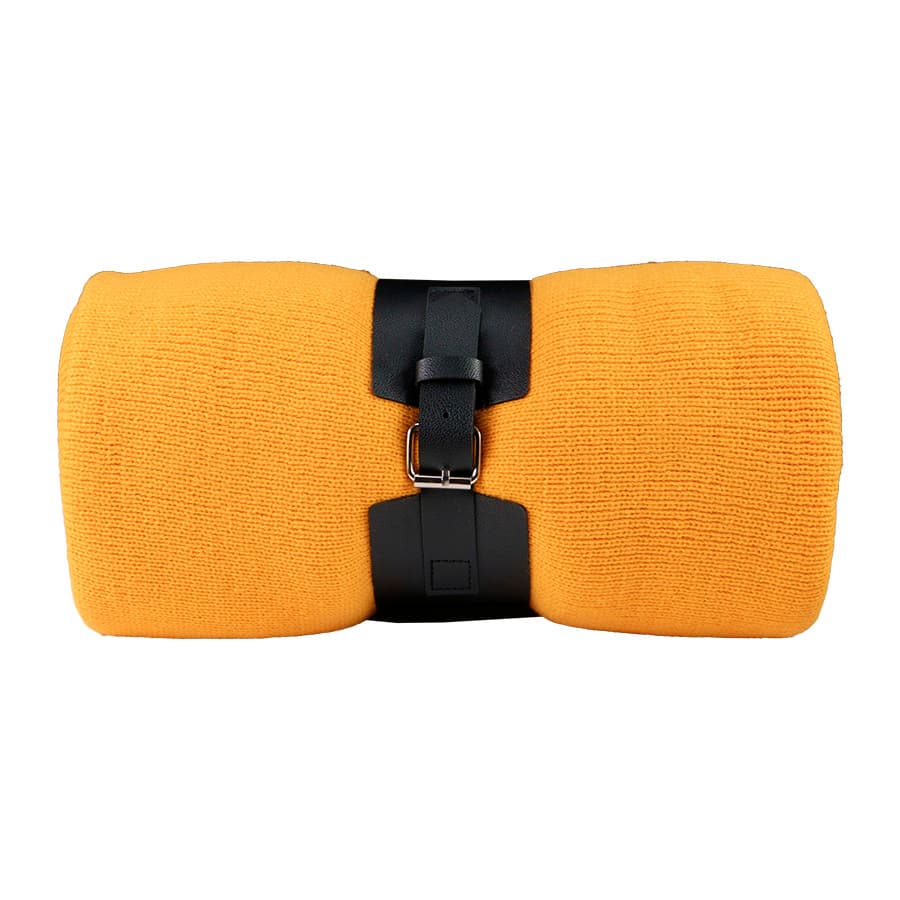Плед "Belt"; синий; 130 х 180 см; 100% акрил, с поясом