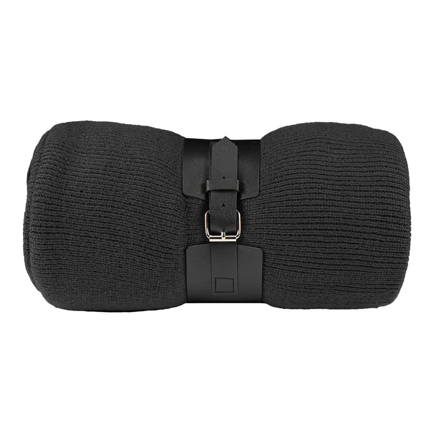 Плед "Belt"; синий; 130 х 180 см; 100% акрил, с поясом