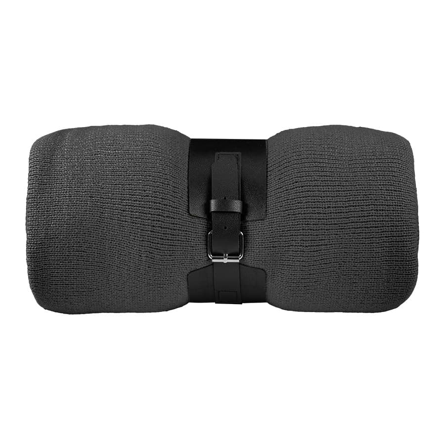 Плед "Belt"; синий; 130 х 180 см; 100% акрил, с поясом