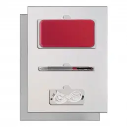 Подарочный набор Portobello/Grand красный, (Power Bank,Ручка) - GS-295-59-GREY-GRAND