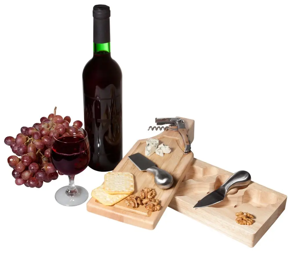Набор для вина и сыра «Эдам», доска: 33х12х4,5 см, коробка: 36х13х5 см