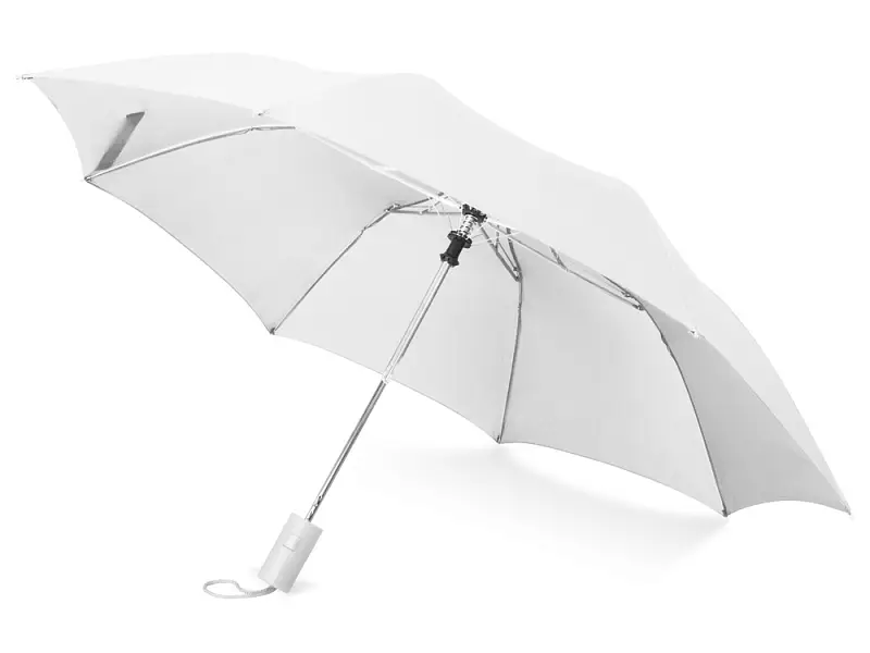 Зонт складной Tulsa, полуавтоматический, 2 сложения, с чехлом, белый - 979016