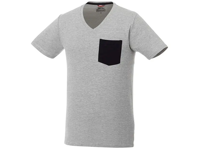 Мужская футболка Gully с коротким рукавом и кармашком, серый/темно-синий - 3302396XS