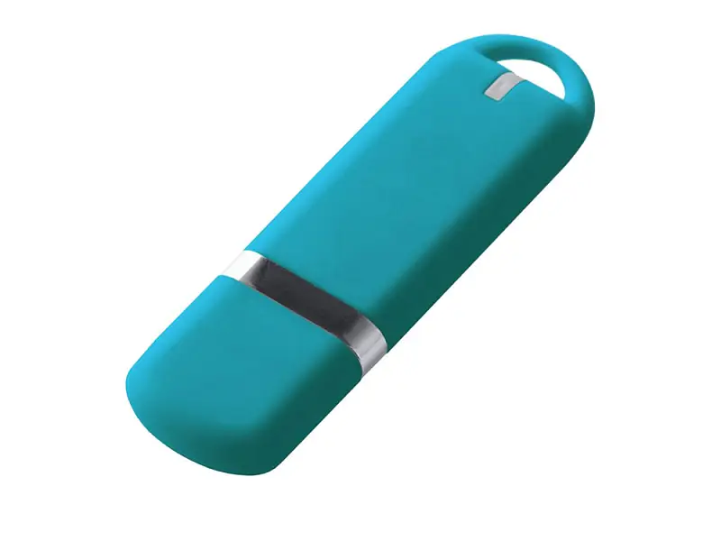 USB-флешка на 16 ГБ с покрытием soft-touch, голубой - 3048.12.16