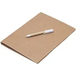 Папка Fact-Folder формата А4 c блокнотом и ручкой, 23x32x1,5 см; ручка: 14,3х0,9 см