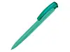 Ручка шариковая трехгранная UMA TRINITY K transparent GUM, soft-touch, зеленое яблоко
