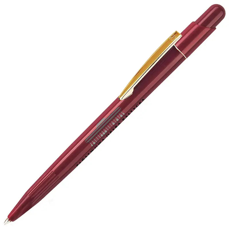 MIR, ручка шариковая с золотистым клипом, бордо, пластик/металл - 12849/13