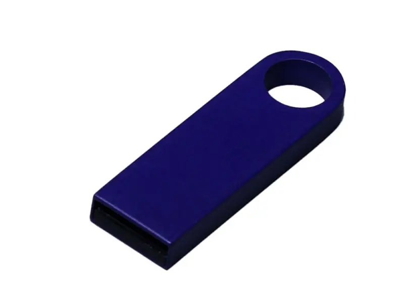 USB 2.0-флешка на 512 Мбайт с мини чипом и круглым отверстием, синий - 6589.512.02