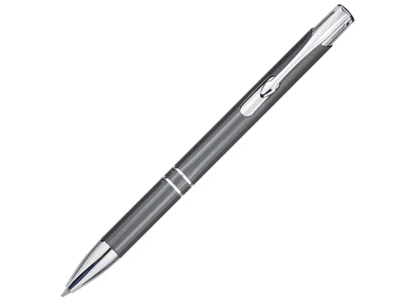 Алюминиевая шариковая кнопочная ручка Moneta, черные чернила, серый - 10744003