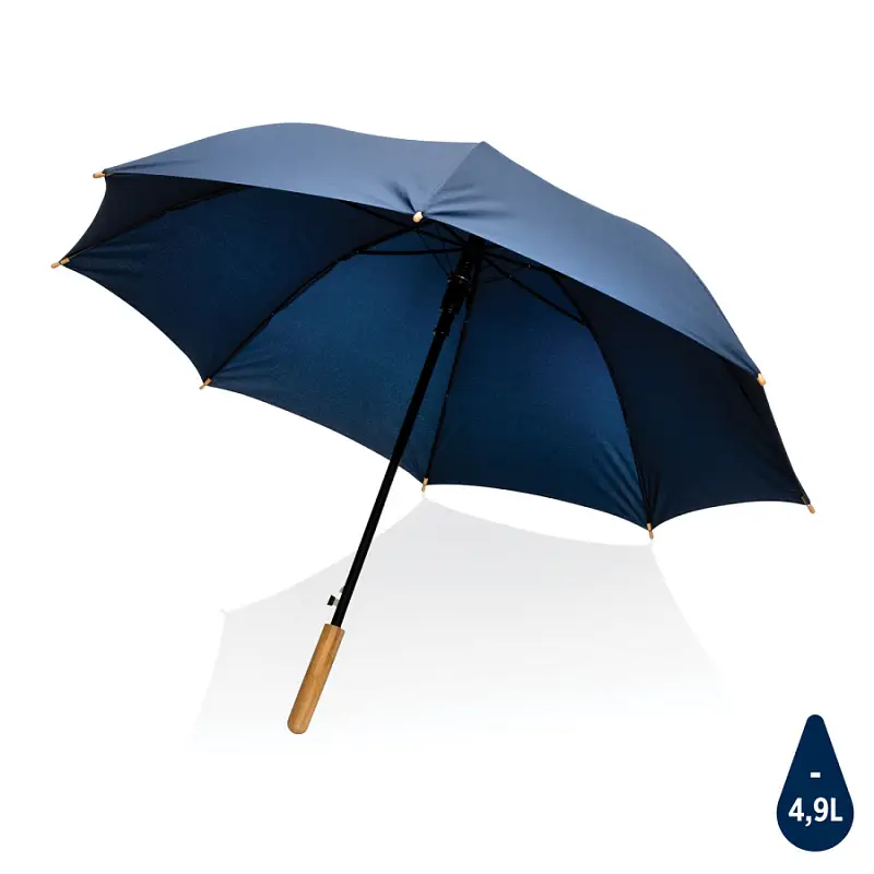 Автоматический зонт-трость с бамбуковой рукояткой Impact из RPET AWARE™, d103 см - P850.655