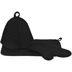Набор для бани «Парилка», шапка: клин 18х24 см, диаметр 25 см; рукавица: 22,5х29 см; коврик: 42х31-34 см