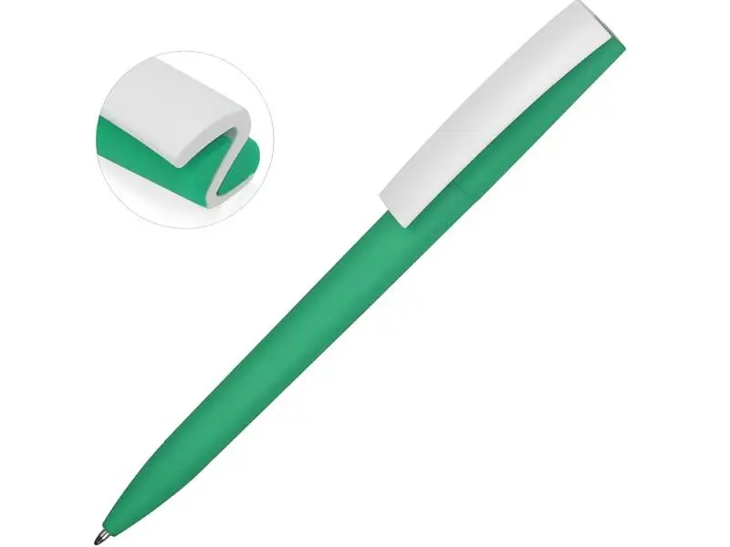 Ручка пластиковая soft-touch шариковая Zorro, мятный//белый - 18560.18