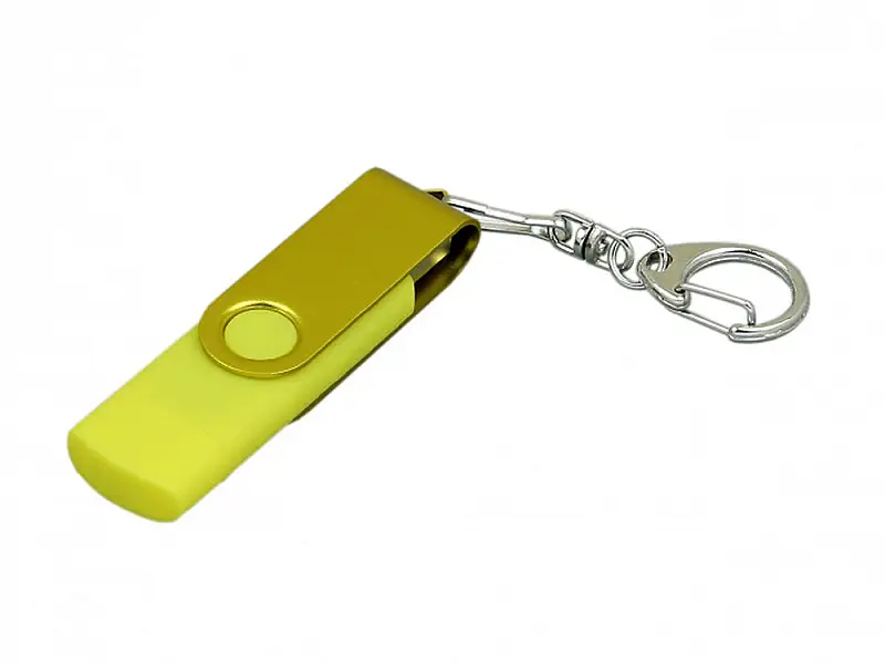 Флешка с поворотным механизмом, c дополнительным разъемом Micro USB, 16 Гб, желтый - 7031.16.04