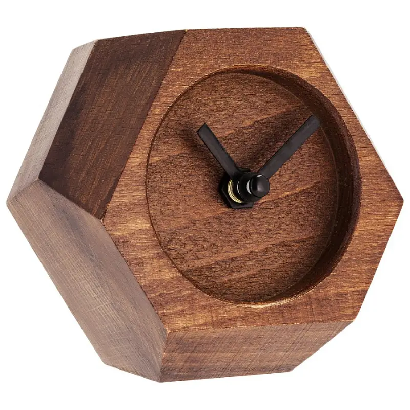 Часы настольные Wood Job, 8,5x9,5x5,3 см; упаковка: 11x9,9x6,1 см