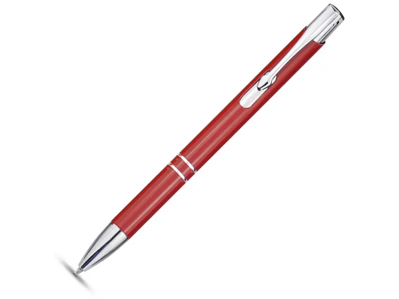 Алюминиевая шариковая кнопочная ручка Moneta, синие чернила, красный - 10710505