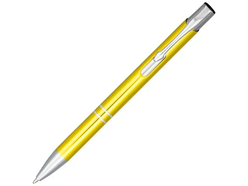 Кнопочная шариковая ручка Moneta из анодированного алюминия, черные чернила, желтый - 10758307