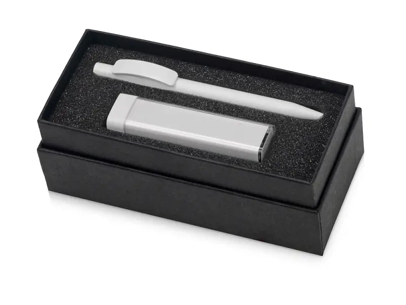 Подарочный набор White top с ручкой и зарядным устройством, белый - 700302.06
