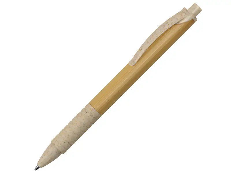 Ручка из бамбука и переработанной пшеницы шариковая Nara, бамбук/бежевый - 11572.16