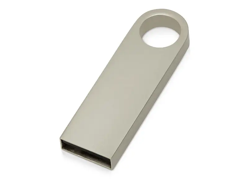 USB 2.0-флешка на 8 Гб с мини чипом и круглым отверстием, серебристый - 6589.8.00