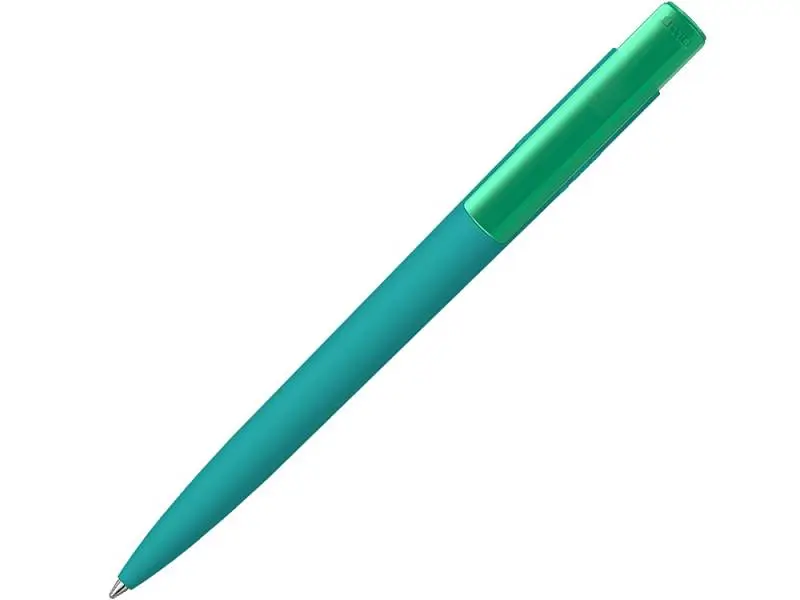 Шариковая ручка RECYCLED PET PEN PRO K transparent GUM soft-touch, бирюзовый