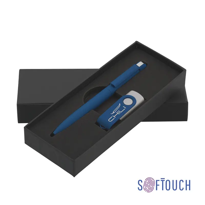Набор ручка + флеш-карта 16 Гб в футляре, покрытие soft touch - 6877-21S/16Gb